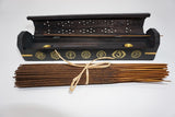 7 Chakra Engraved Wooden Burner + Incense